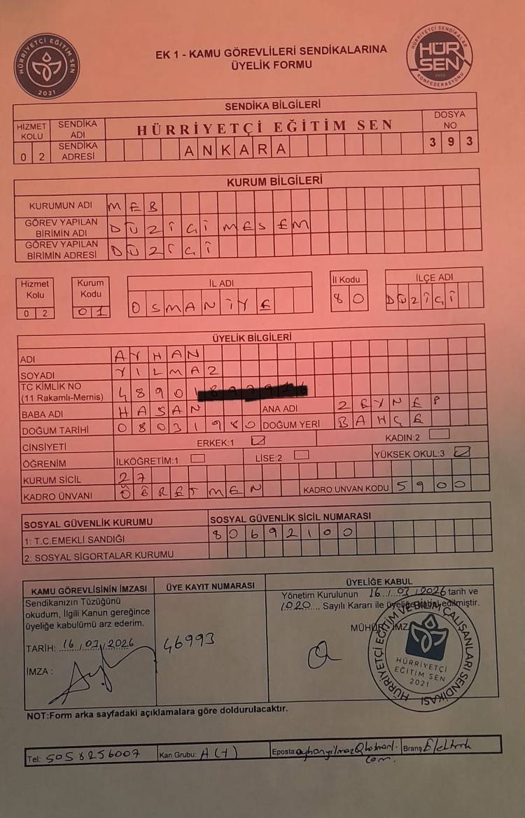 OSMANİYE’DE DİKKAT ÇEKEN SENDİKA DEĞİŞİMİ